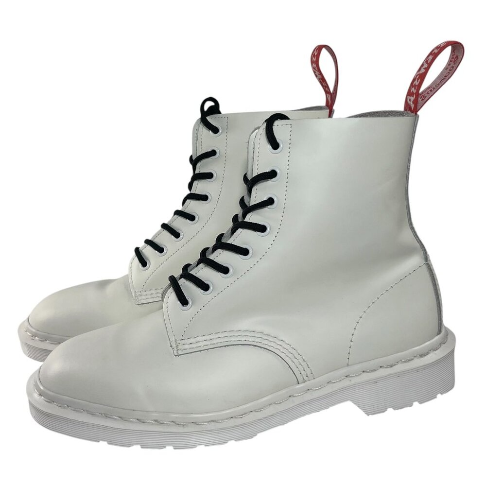 DR. DOC MARTENS UNDERCOVER 1490 made in England White Combat Boots Men UK 8 US 9